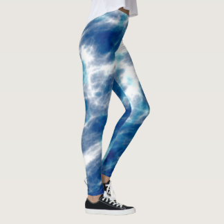 Legging Abstrato azul e branco