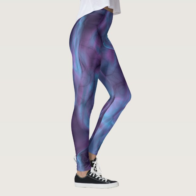 Legging Abstrato azul e roxo (Direita)
