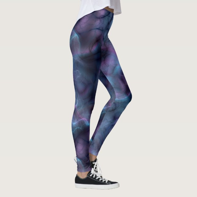Legging Abstrato azul e roxo (Direita)