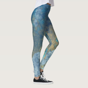 Legging Abstrato azul e turquesa