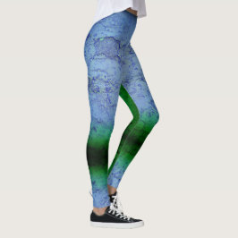 Legging Abstrato Azul e Verdes