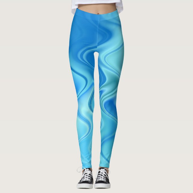 Legging Abstrato Azul ondulado (Frente)