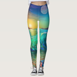 Legging Abstrato Azure Seascape