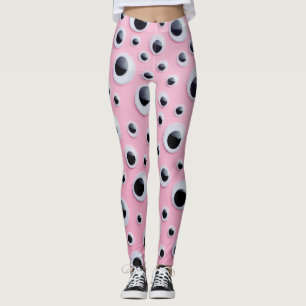 Legging Abstrato Black and White Balls em Fundo Rosa