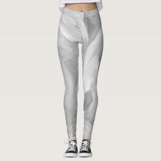 Legging Abstrato Branco e Cinza Brushstokes Design