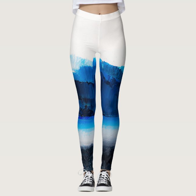Legging Abstrato Canvas: Textura de arte moderna. (Frente)