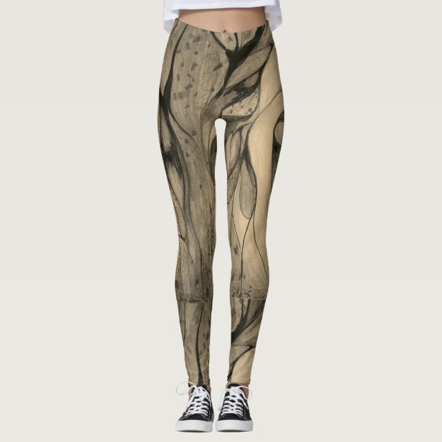 Legging abstrato cinza (Frente)