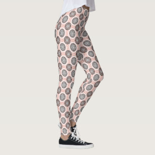 Legging Abstrato Círculos Pernas do padrão