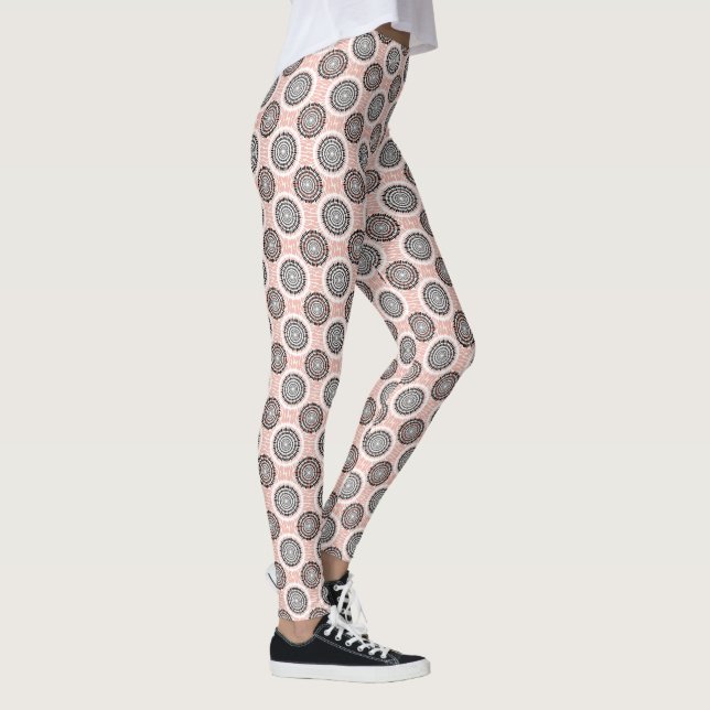 Legging Abstrato Círculos Pernas do padrão (Direita)