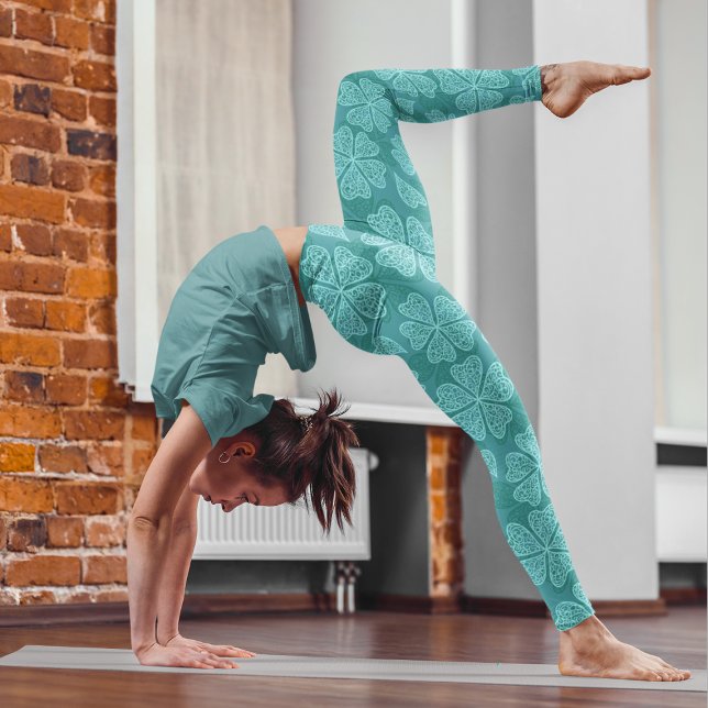 Legging Abstrato Clovers Dia de São Patrício de padrão (Criador carregado)