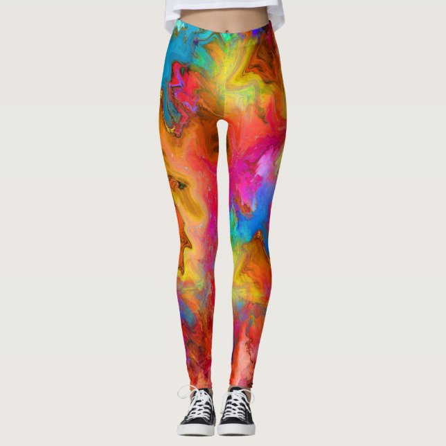 Legging abstrato colorido (Frente)