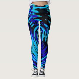 Legging Abstrato com espirros em branco azul preto