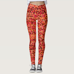 Legging Abstrato com formato nativo na sombra vermelha