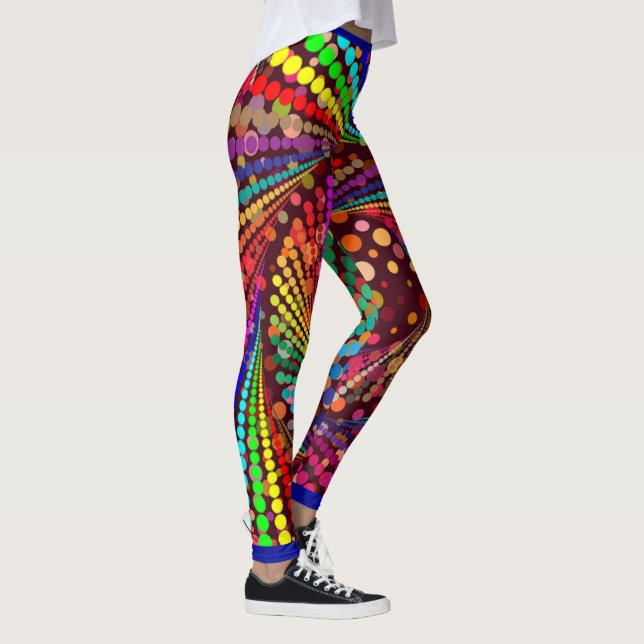 Legging Abstrato com várias cores com a moda azul (Direita)