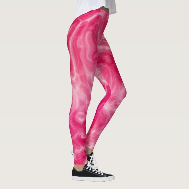 Legging abstrato cor-de-rosa e branco (Direita)
