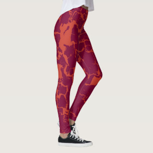 Legging Abstrato cor-de-rosa e laranja