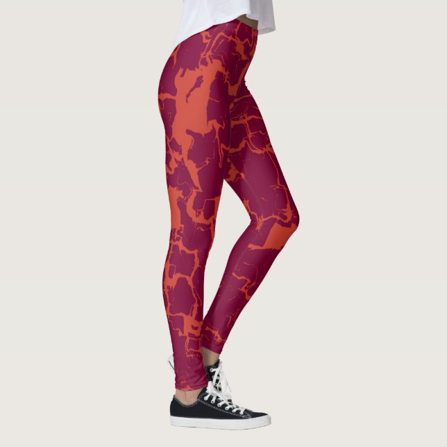 Legging Abstrato cor-de-rosa e laranja (Direita)
