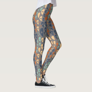 Legging Abstrato, cor laranja, azul, cinza multicolores,