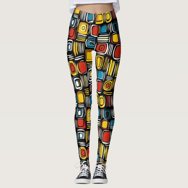 Legging Abstrato Cores Psicodélica (Frente)