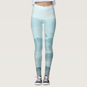 Legging Abstrato de aquarela azul