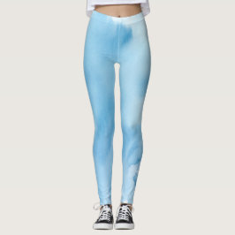 Legging Abstrato de Aquarela Azul