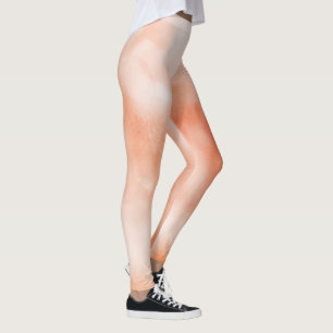 Legging Abstrato de aquarela pastel de pêssego divertida