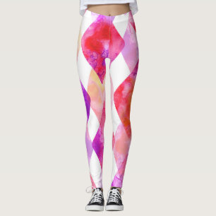 Legging Abstrato de Aquarela: Pintado Mão Sem Costura.