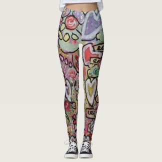 Legging Abstrato de arte cardíaca