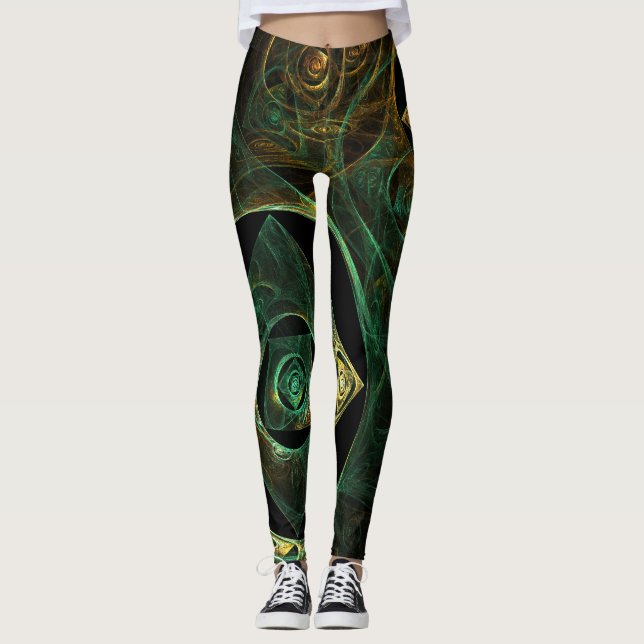 Legging Abstrato de arte de vibrações mágicas (Frente)