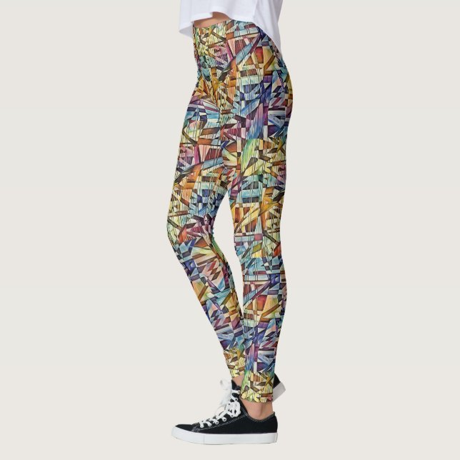 Legging Abstrato de arte geométrica (Esquerda)