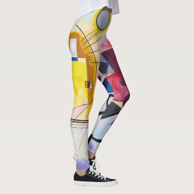 Legging Abstrato de Arte Moderna Kandinsky Amarelo Azul (Direita)