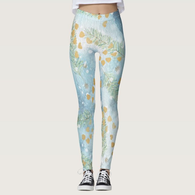 Legging Abstrato de arte natalícia (Frente)