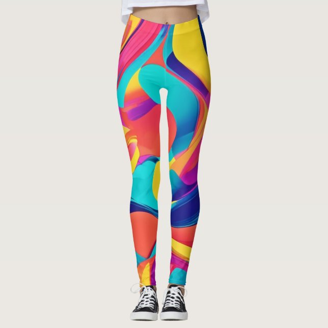 Legging Abstrato de Arte vibrante (Frente)
