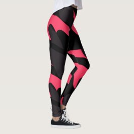 Legging Abstrato de camuflagem rosa quente, cinza e preto