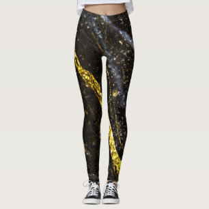 Legging Abstrato de chic preto de linha cinzenta