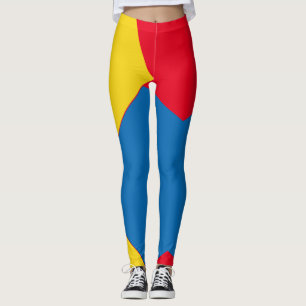 Legging abstrato de cor amarelo vintage azul