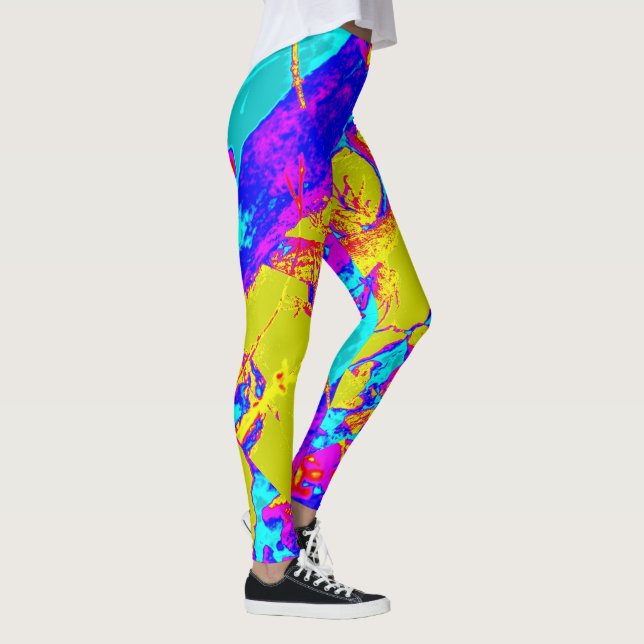 Legging abstrato de cor selvagem (Direita)