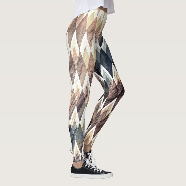 Legging Abstrato de Diamante Geométrico (Direita)