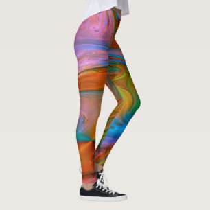 Legging Abstrato de espirais cor-de-rosa