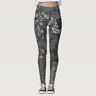 Legging Abstrato de espiral branco e preto