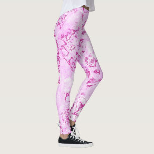 Legging abstrato de espiral de mármore rosa