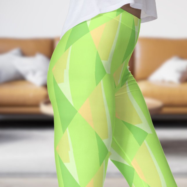 Legging Abstrato de Fade Verde Moderno (Modern Green Fade Abstract Leggings)