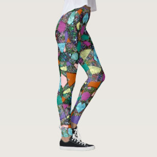 Legging Abstrato de forma muito colorida arte 11