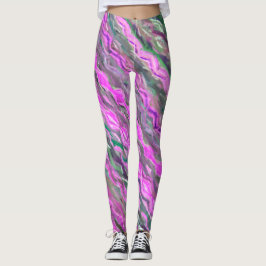 Legging Abstrato de giz rosa, roxo e verde Pastel