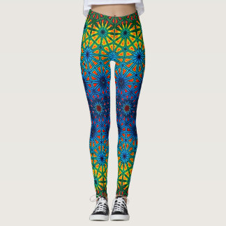 Legging Abstrato de Gradação Multicoloração do Na moda de 