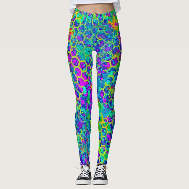 Legging Abstrato de Grape Garden (Frente)