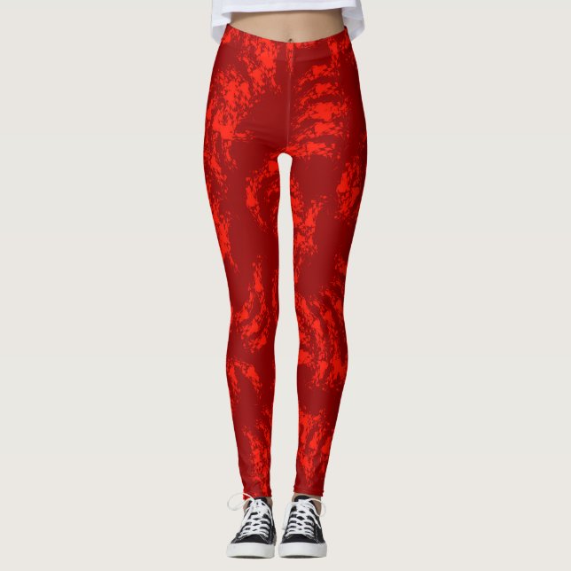 Legging Abstrato de Laranja Queimado (Frente)