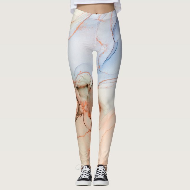Legging Abstrato de luxo: Arte a Tinta Álcool (Frente)