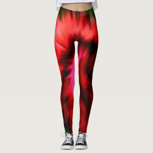 Legging Abstrato De Mãos Vermelhas E Rosa
