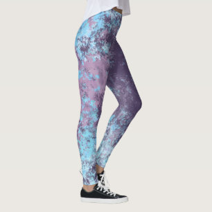 Legging Abstrato de mármore azul, rosa e roxo
